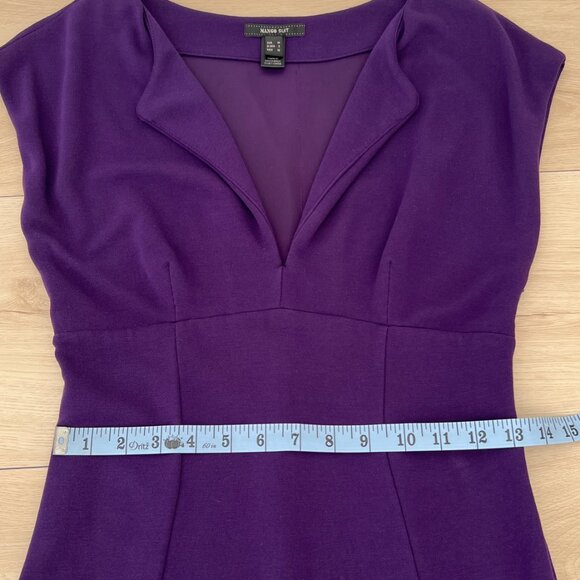Mango Suit Purple Stretch Knit Sheath Midi Dress Med. Vamp Romantic / Glamoratti - Picture 12 of 16